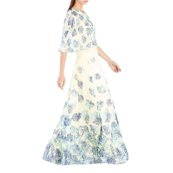 Bcbg Max Azria Cassondra Round Neck Convertible Cape Chiffon Maxi Dress size 4 - Picture 1 of 12